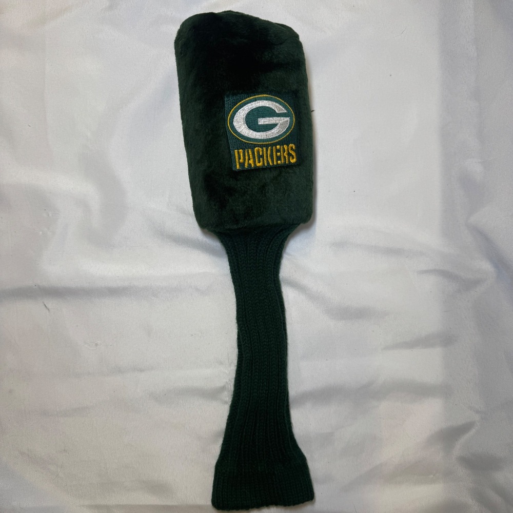 Green Bay Packers NFL Golf Headcover 3 Wood Fairway Green Faux Fur Knit Sock